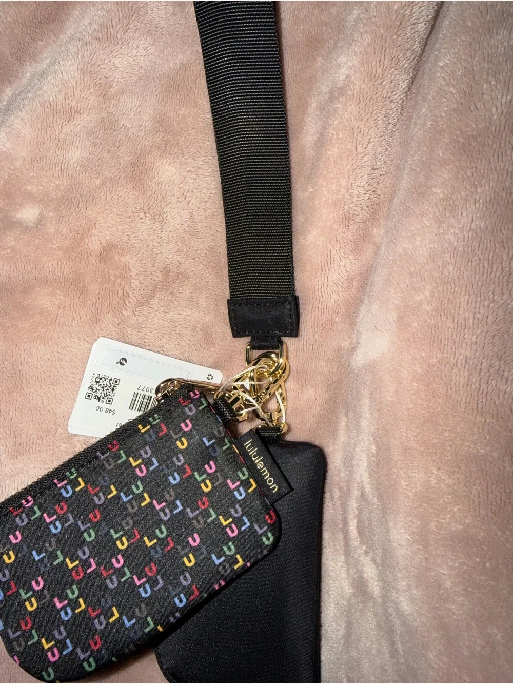 lululemon athletica Black Coin Pouch with Multicolor 'LULU Print